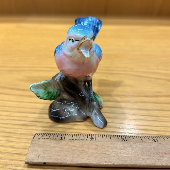 Blue bird statue with open mouth - Picture 4 of 7